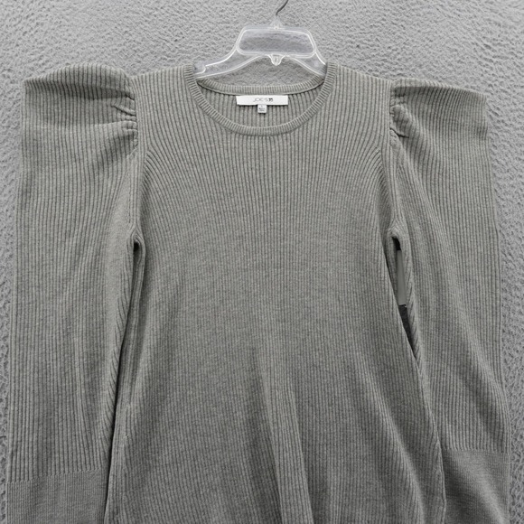 Joes Jeans Womens Heather Grey Ribbed Puff Sleeve Sweater Size Large NEW - Picture 3 of 12